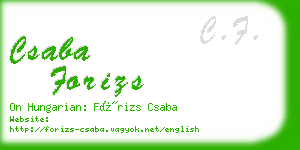 csaba forizs business card